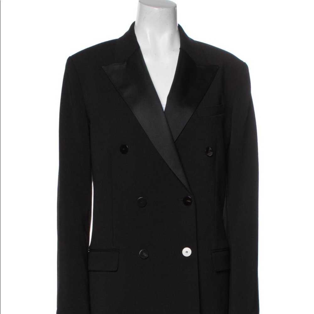 Theory satin lapel double breasted blazer - XL